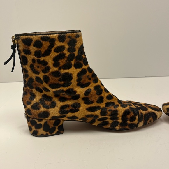 J Crew Roxie Captoe Leopard Print Ankle Boots Calfhair women’s size 7.5 - Picture 5 of 9
